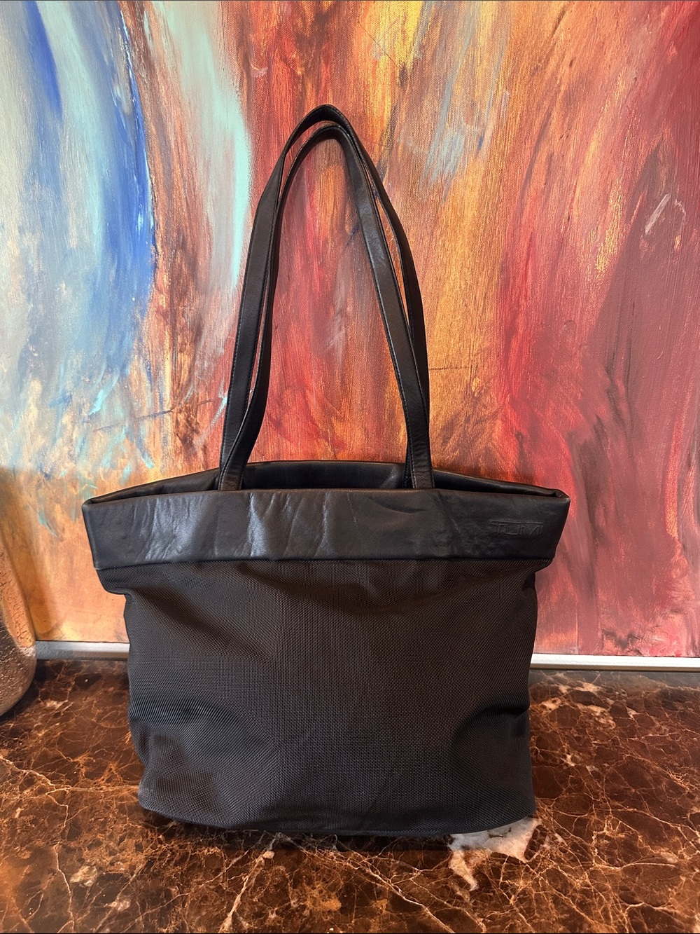 Tumi Black Women's Tote Bag with Leather Trim